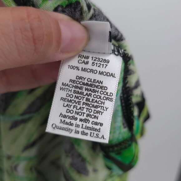 Michael Lauren Derby Wide-Leg Pants Jungle Green Modal Pull-One Tropical Large - Picture 8 of 13